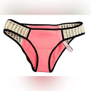 NWT Victoria’s Secret Nectar Orange Macramé High-Back Bikini Bottom – Size S